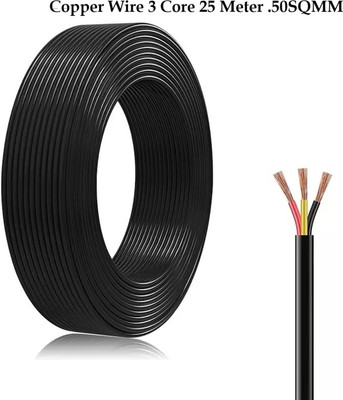 JELECTRICALS PVC 0.5 sq/mm Black 25 m Wire(Black)