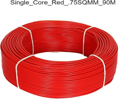 JELECTRICALS PVC 0.75 sq/mm Red 90 m Wire(Red)
