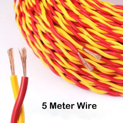 JELECTRICALS PVC 0.2 sq/mm Multicolor 5 m Wire(Yellow)