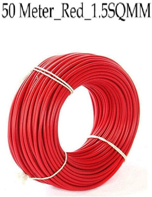 JELECTRICALS PVC 1.5 sq/mm Red 50 m Wire(Red)