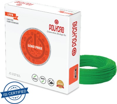 Polycab Flame retardant, lead free PVC 1 sq/mm Green 90 m Wire(Green)