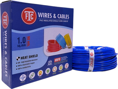 FTC Single Core Cable, PVC Insulated 1 sq/mm Blue 90 m Wire(Blue)
