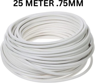 JELECTRICALS PVC 0.75 sq/mm White 25 m Wire(White)