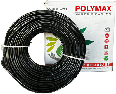 Polymax PVC Single Core 1 sq/mm Black 90 m Wire(Black)