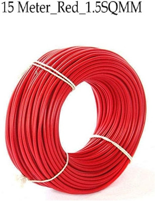 JELECTRICALS PVC 1.5 sq/mm Red 15 m Wire(Red)