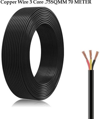 JELECTRICALS PVC 0.75 sq/mm Black 70 m Wire(Black)