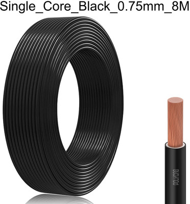 Electro Factory PVC 0.75 sq/mm Black 8 m Wire(Black)