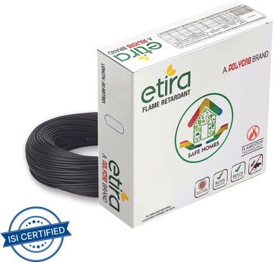 Polycab Etira 1 sq/mm Black 90 m Wire(Black)