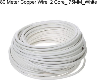 JELECTRICALS PVC 0.75 sq/mm White 80 m Wire(White)