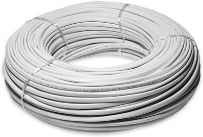 Smuf PVC Insulated 1.5mm 2 Core Copper Wire Cable 1.5 sq/mm White 85 m Wire(White)