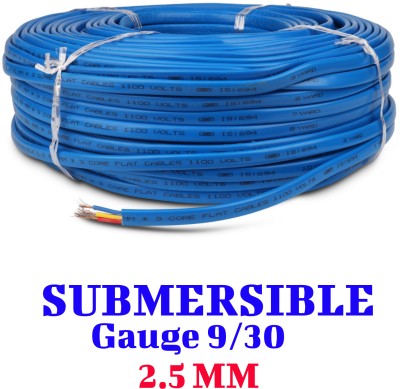 ELSON 2.5 MM 3 CORE Submersible Cable for Submersible Pump/Borewell 2.5 sq/mm Blue 91 m Wire(Blue)