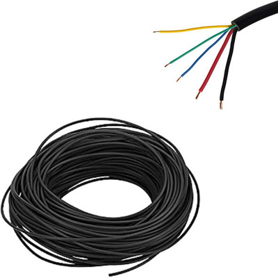 TechKing 0.5MM(16/20) 5CORE 0.5 sq/mm Black 90 m Wire(Black)