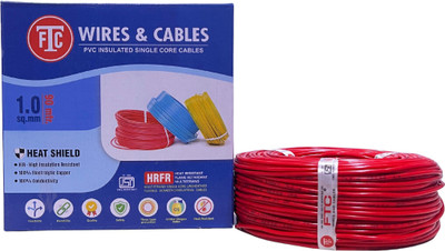FTC Single Core Cable, PVC Insulated 1 sq/mm Red 90 m Wire(Red)