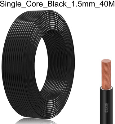 JELECTRICALS PVC 1.5 sq/mm Black 40 m Wire(Black)