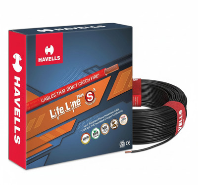 HAVELLS HAVELLS LIFE LINE FR PVC 1 sq/mm Black 90 m Wire(Black)