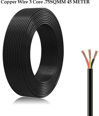 JELECTRICALS PVC 0.75 sq/mm Black 45 m Wire(Black)