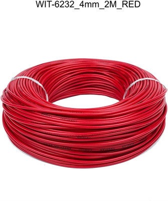 JELECTRICALS pvc 4 sq/mm Red 2 m Wire(Red)