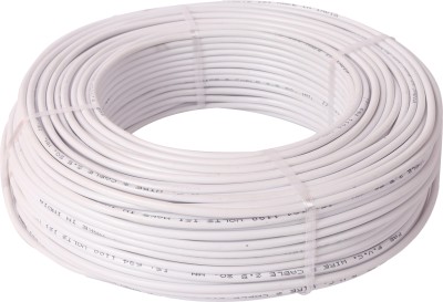 kripa 1.0 SQ.MM FR PVC insulated Lite Single Core Copper Ftting Wire Cable 90M 1 sq/mm White 300 ft. Wire(White)