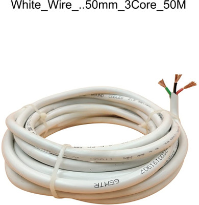 JELECTRICALS PVC 0.5 sq/mm White 50 m Wire(White)