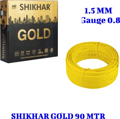 SUPER GEC 1.5 mm FR PVC CCR Copper House Wire Cable (8 Gauge) SHIKHAR GOLD 1.5 sq/mm Yellow 90 m Wire(Yellow)