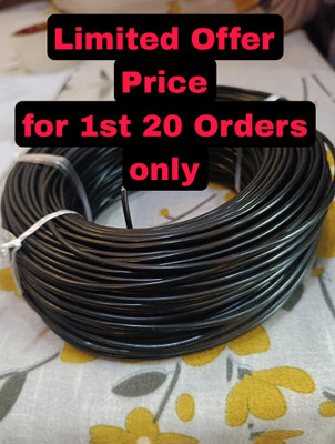 GrahLogy .75mm copper wire Unheated, PVC Insulated, Single 1 Core Flexible 0.75 sq/mm Black 90 m Wire(Black)