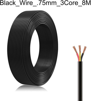 Electro Factory PVC 0.75 sq/mm Black 8 m Wire(Black)