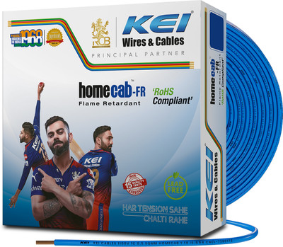 KEI FR PVC 1 sq/mm Blue 90 m Wire(Blue)