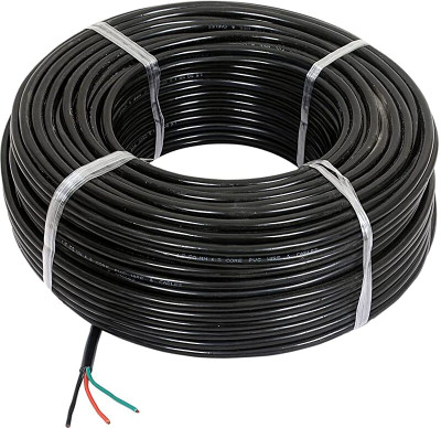 DRUMSTONE PVC 1.5 sq/mm Black 25 m Wire(Black)