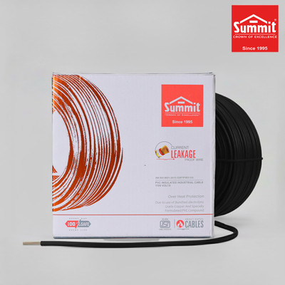 SUMMIT FR PVC 0.75 sq/mm Black 45 m Wire(Black)