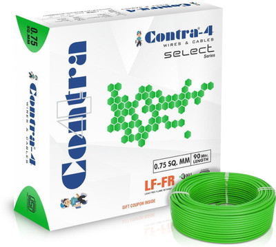 contra-4 SELECT SERIES LF-FR PVC 0.75 sq/mm Green 90 m Wire(GREEN)
