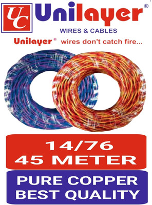 unilayer Flexible pvc 1 sq/mm Multicolor 45 m Wire(Red black)