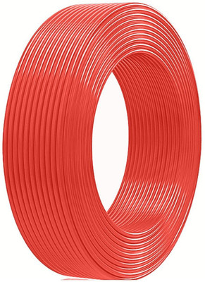 VrindaCab 1.5 sqmm CCA Copper Multi Strand FR PVC Lite Electric Wire Gauge 10 No. 1.5 sq/mm Red 91 m Wire(Red)