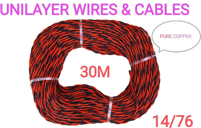 unilayer Flexible pvc 1 sq/mm Multicolor 30 m Wire(Red black)