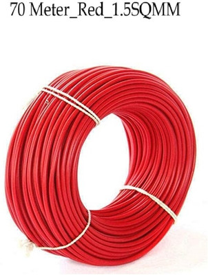JELECTRICALS PVC 1.5 sq/mm Red 70 m Wire(Red)