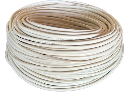 Smuf 2 core flat copper 2.5mm cables for domestic and industrial (90 Meter) 2.5 sq/mm White 90 m Wire(White)