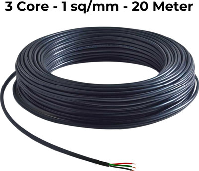 Aster Lite PVC 1 sq/mm Black 20 m Wire(Black)