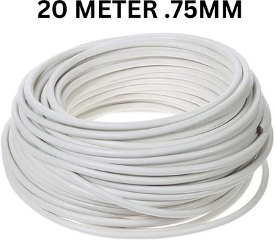 Electro Factory PVC 0.75 sq/mm White 20 m Wire(White)