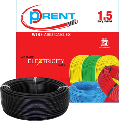 AALOCC FR PVC 1.5 sq/mm Black 82 m Wire(Black)