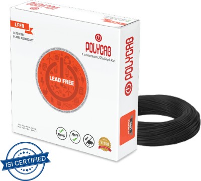 Polycab Flame retardant, lead free PVC 0.75 sq/mm Black 90 m Wire(Dark Black)