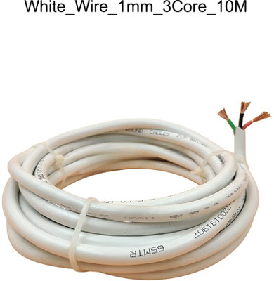 Electro Factory PVC 1 sq/mm White 10 m Wire(White)