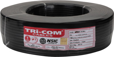 TRICOM Copper 650MHz PoE++ RJ45 UTP Cat-6/Fluke Tested /10/100/1000 Mbps (10 Gigabit) 1 sq/mm Black 50 m Wire(BLACK) TRICOM Copper 650MHz PoE++ RJ45 UTP Cat-6/Fluke Tested /10/100/1000 Mbps (10 Gigabit) 1 sq/mm Black 50 m Wire(BLACK)