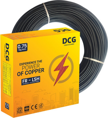 DCG CABLES & WIRES LIMITED FR-LSH PVC 0.75 sq/mm Black 90 m Wire(BLACK)