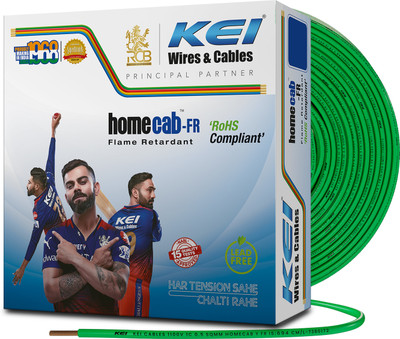KEI FR PVC 1 sq/mm Green 90 m Wire(Green)