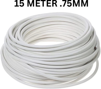 JELECTRICALS PVC 0.75 sq/mm White 15 m Wire(White)