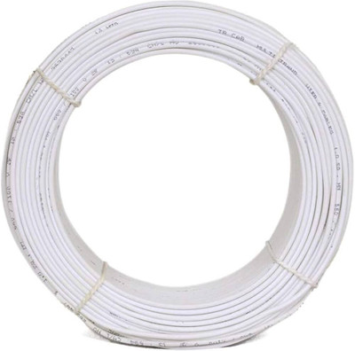 GrahLogy .75mm copper wire Unheated, PVC Insulated, Single 1 Core Flexible 0.75 sq/mm White 90 m Wire(White)