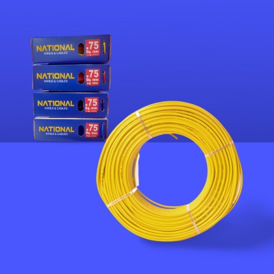 ELSON Heat Restistant Fire Proof PVC Insulated (FR) 0.7mm CCA Copper (Wire) 0.7 sq/mm Yellow 91 m Wire(Yellow)