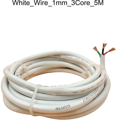 JELECTRICALS PVC 1 sq/mm White 5 m Wire(White)