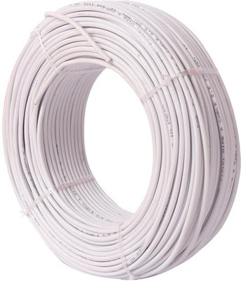 GrahLogy .75mm copper wire Unheated, PVC Insulated, Single Core Flexible 0.75 sq/mm White 90 m Wire(White)
