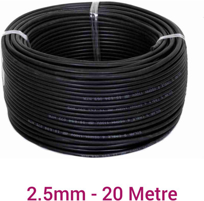 AALOCC FR PVC 2.5 sq/mm Black 20 m Wire(Black)