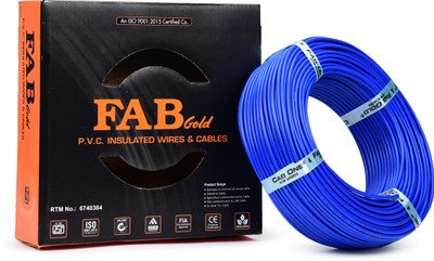FAB GOLD COPPER 1.0 sqmm| 90 MTR |Multi Strand |Electrical Wire Cable Premium quality 1 sq/mm Blue 300 ft. Wire(Blue)